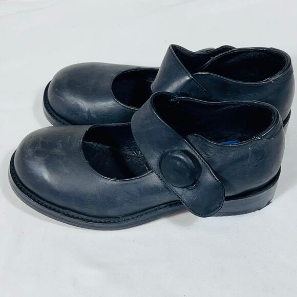 Vintage Nana by Muro Boots Women Black Leather Mary Jane Platform Heels Shoes - Picture 3 of 8